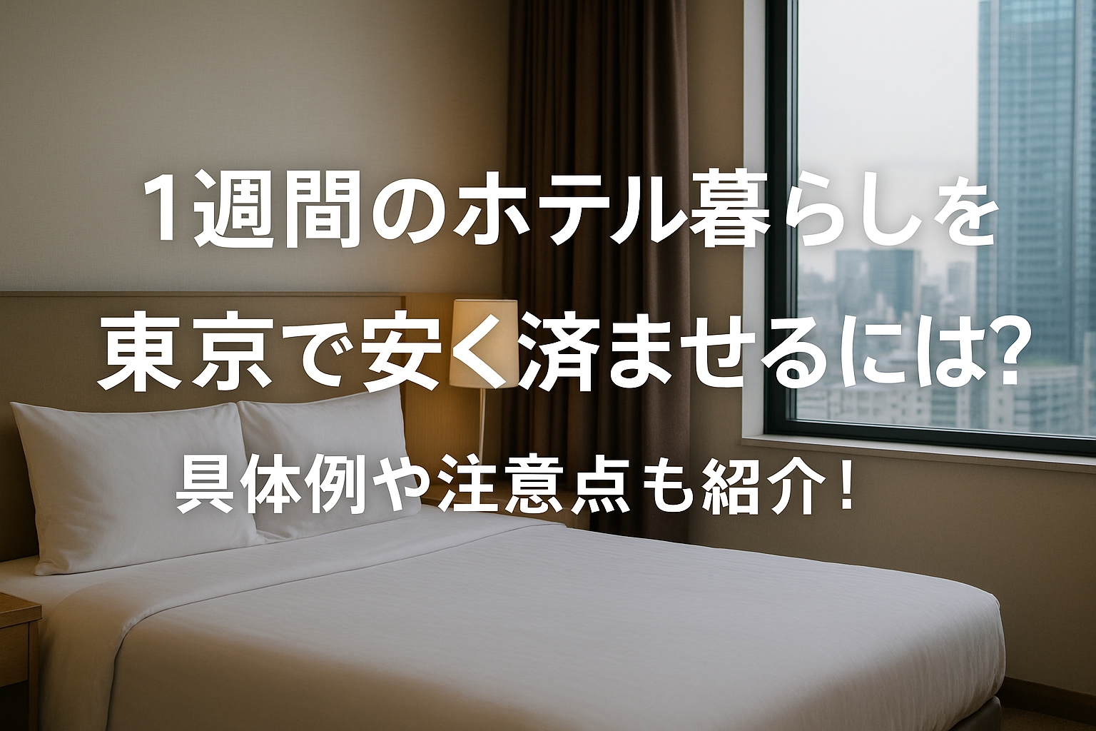 1週間のホテル暮らしを東京で安く済ませるには？具体例や注意点も紹介！