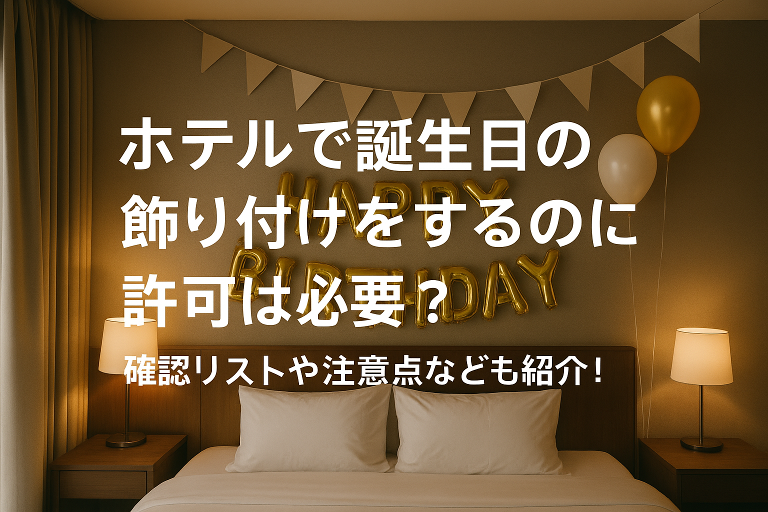 ホテルで誕生日の飾り付けをするのに許可は必要?確認リストや注意点なども紹介!